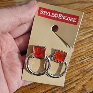 Style Encore Contemporary Modern Eclectic Geometric Doorknocker Style Earrings